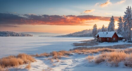 Wall Mural - sunrise in the mountains