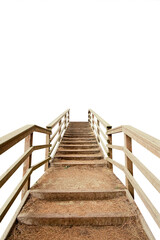 Wall Mural - Outdoor wooden stairway isolated png