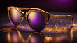 lila goldene Sonnenbrille