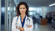 © martinez80 - Confident female Doctor with Stethoscope. AI Generative.
