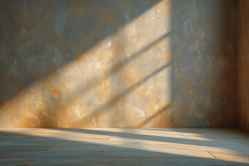 Wall Mural - a shadow of an object on a plain wall, using negative space to define the object’s shape. concept of