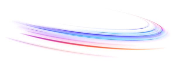 Aufkleber - Light beam illustration, neon light strip, high speed motion background, on transparent background in PNG format. Glow luminous glitter shimmer trail. 