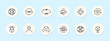 © Кирилл Макаров - VR helmet line icon. Virtual reality, technology, futuristic, immersion, digital environment. Pastel color background. Vector line icon for business and advertising