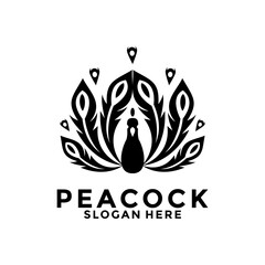 Wall Mural - Luxurious Peacock bird logo icon, Abstract Peacock logo vector design template