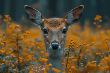 Poster - A vertical wildlife shot, focusing on the animal in its natural habitat, suitable for mobile viewing. Concept of wildlife photography adapted for vertical display. Generative Ai.