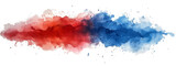 Fototapeta  - Red and blue paint color splash isolated on white transparent. USA election political parties. Republicans vs Democrats, PNG