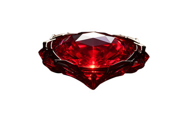Wall Mural - illustration of A red gem ring lighting, Isolated on transparent PNG background, Generative ai