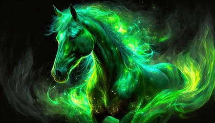 Green horse