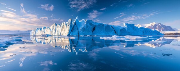 arctic ocean - glacier lagoon with blue sky