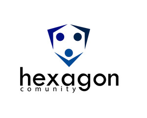 creative hexagon comunity logo design template