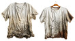 © ITrWorks - Weathered White Tee with Stains, Tears, and Wear