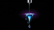 iv drip icon isolated on a black background. with black copy space