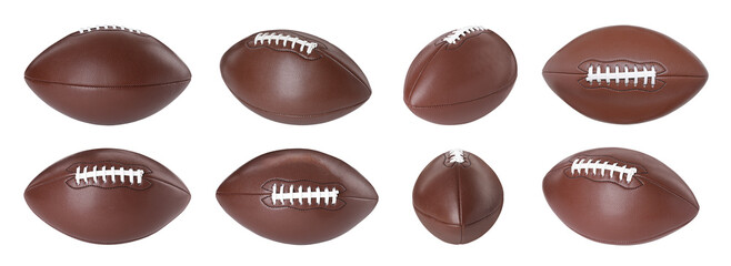 Poster - American football ball isolated on white, different sides