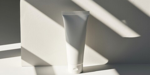 Poster - Minimalist white tube with a clean font on the blank label