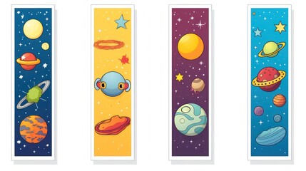 Wall Mural - universe science themed poster design, with icons of the planets of the solar system. planet saturn 