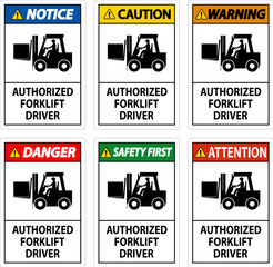 Canvas Print - Authorized Forklift Driver Sign