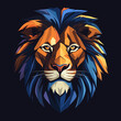 Flat vector illustration of a lion logo style