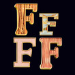 Whimsical collection of a various F letter in a fusion style.