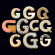 Whimsical collection of a various G letter in a fusion style.