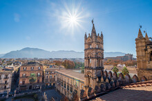 Palermo Cathedral In Sicily Italy Overlooking The City's Picturesque Landscape