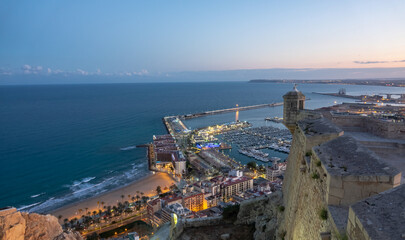 Sticker - Ruins of Santa Barbara Castele and view to Alicante