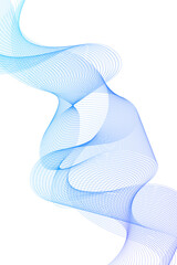 Wall Mural - gradient blue wavy flowing dynamic smooth curve lines background. digital future technology concept.