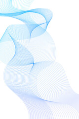 Wall Mural - gradient blue wavy flowing dynamic smooth curve lines background. digital future technology concept.