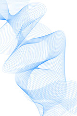 Wall Mural - gradient blue wavy flowing dynamic smooth curve lines background. digital future technology concept.