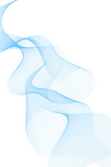 Wall Mural - gradient blue wavy flowing dynamic smooth curve lines background. digital future technology concept.