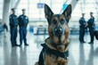 Canine Police Unit Utilizing Dogs To Perform Airport Security Checks For Explosive Materials