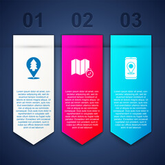 Sticker - Set Location of the forest, map and City navigation. Business infographic template. Vector