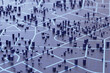3D rendering city map illustration of a city map created using 3D modeling. Top view of Urban map with main road and sub road detailed representation of a city