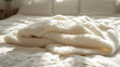 Cozy Elegance: Warm Knitted Wool Blanket in Boho Style. Generative AI