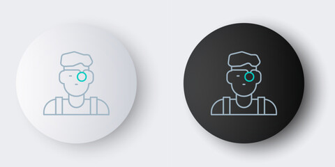 Sticker - Line Jeweler man icon isolated on grey background. Colorful outline concept. Vector