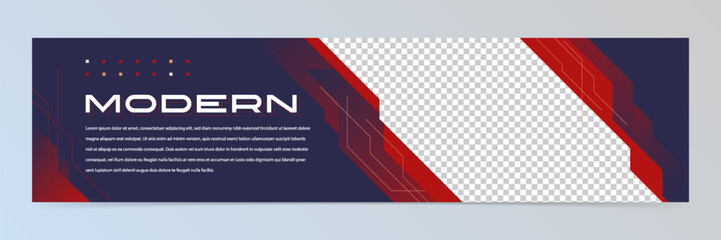 Wall Mural - Modern abstract technology linkedin banner template	