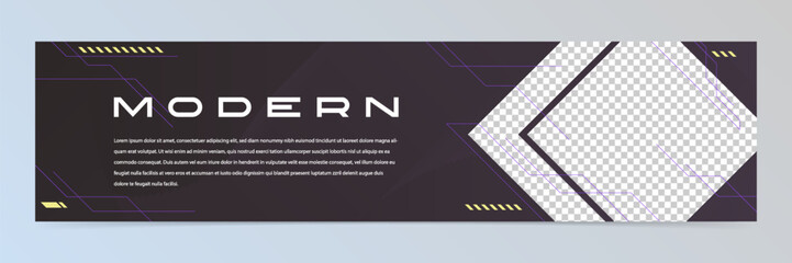 Wall Mural - Modern abstract technology linkedin banner template	