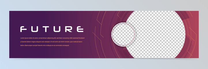 Wall Mural - Modern abstract technology linkedin banner template	