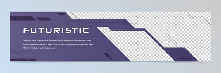 Wall Mural - Modern abstract technology linkedin banner template	