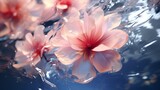 Fototapeta Kwiaty - Create a wallpaper featuring abstract, translucent petals floating on water.