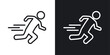 © GG - Man fast run icon designed in a line style on white background.