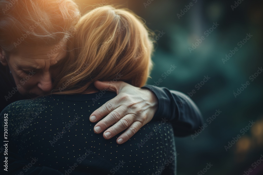 Compassionate Embrace: Close-Up of a Consoling Hug Between Individuals ...