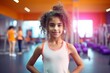 © vasyan_23 - Fitness, gym and happy indian child girl personal trainer ready for workout coaching