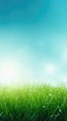 Fresh green grass with bokeh background. Spring or summer concept.