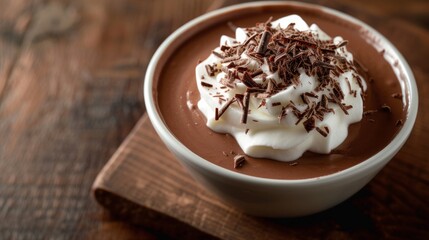 Sticker - A velvety chocolate pudding topped with whipped cream and chocolate shavings, a decadent delight