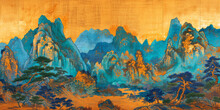 The Song Dynasty Style Chinese Ink Painting Depicts A Thousand Miles Of Rivers And Mountains.