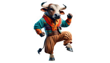 Bull Dance Isolated On Transparent Background