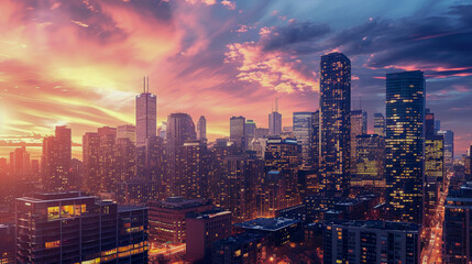 Wall Mural - city, cityscape, skyline, business, architecture