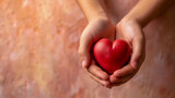 Fototapeta  - red, heart, love, care, hold, valentine, help, day