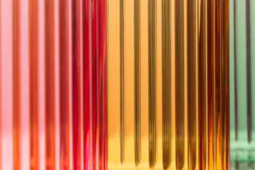 Macro closeup of red yellow and green glass