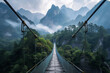 A bridge in a mountainous region